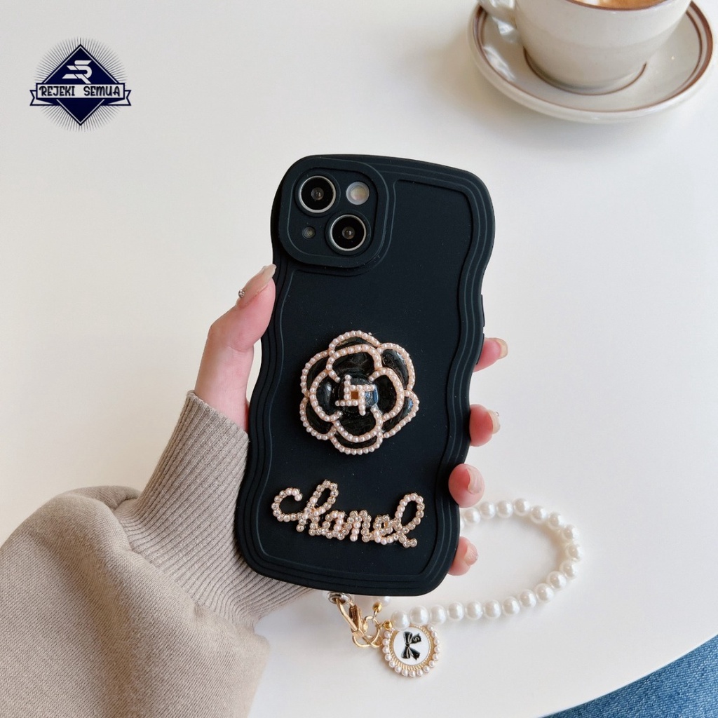 GC13 SOFTCASE WAVY FLOWER 3D LANYARD FOR INFINIX SMART 5 6 6+ HOT 9 10 11 12 PLAY 12 20 20I 20S NOTE