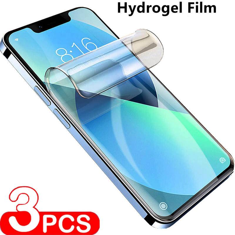 IPHONE 3pcs Untuk Iphone6 6s 78 Plus SE 2020 2022 X Xs XR Max Hydrogel Film HD Pelindung Layar Untuk Iphone14 13 12 11 Pro Max Mini Plus Film