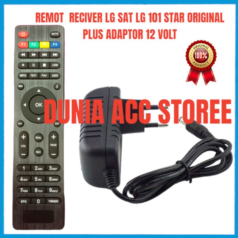 REMOT RECIVER PARABOLA LG SAT 101 STAR ORIGINAL PLUS ADAPTOR 12 VOLT
