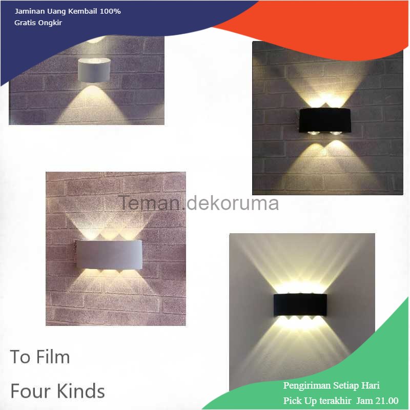 TD - LMP TaffLED Lampu Dinding Hias Outdoor Modern Aluminium 6W 6LED Warm White - D336-3