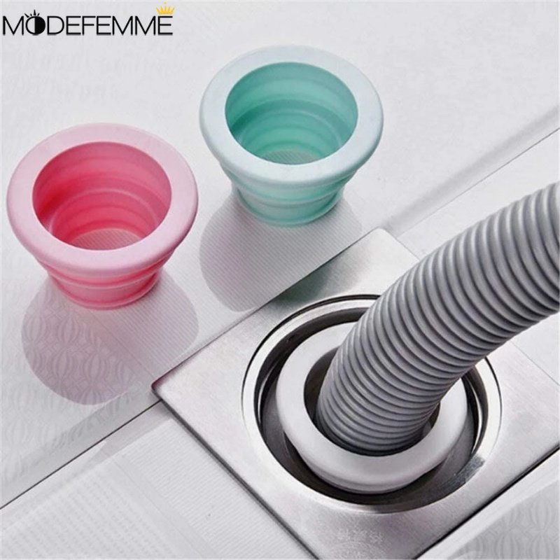 1pc Warna Acak Selokan Anti Bocor Sealing Ring Mesin Cuci Bathtub Pipa Drain Plug Teleskopik Anti-blocking Aksesoris Serangga-Bukti Anti Bau Wastafel Lingkaran