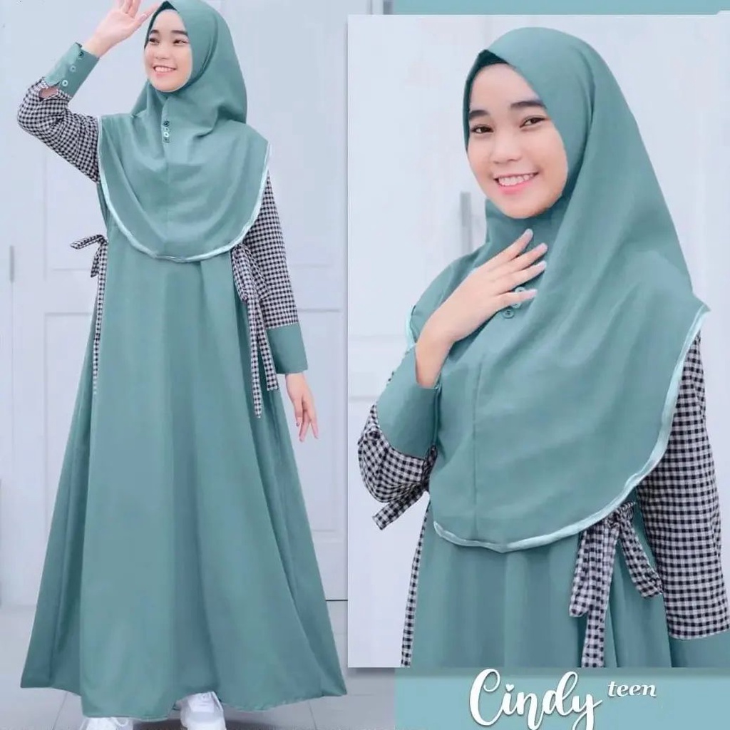 Cindy teen kids Baju mislim remaja bahan crinkle Fahion muslim peremuan kekinian 2023