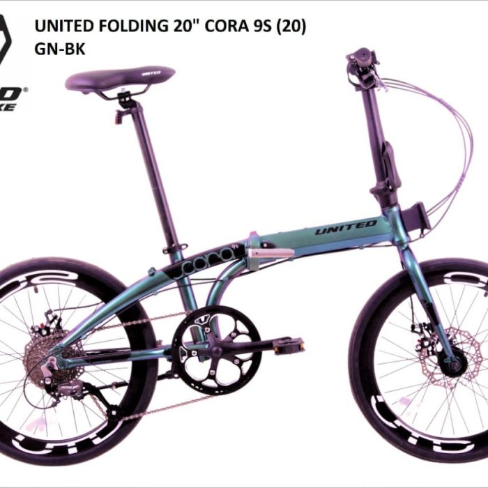 Sepeda Lipat 20 United Cora 9 Speed #Original