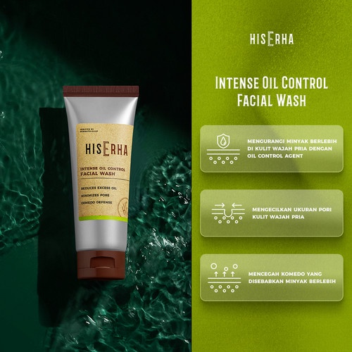 HISERHA Bundle Intense Oil Control - Pembersih dan Krim Wajah Pria