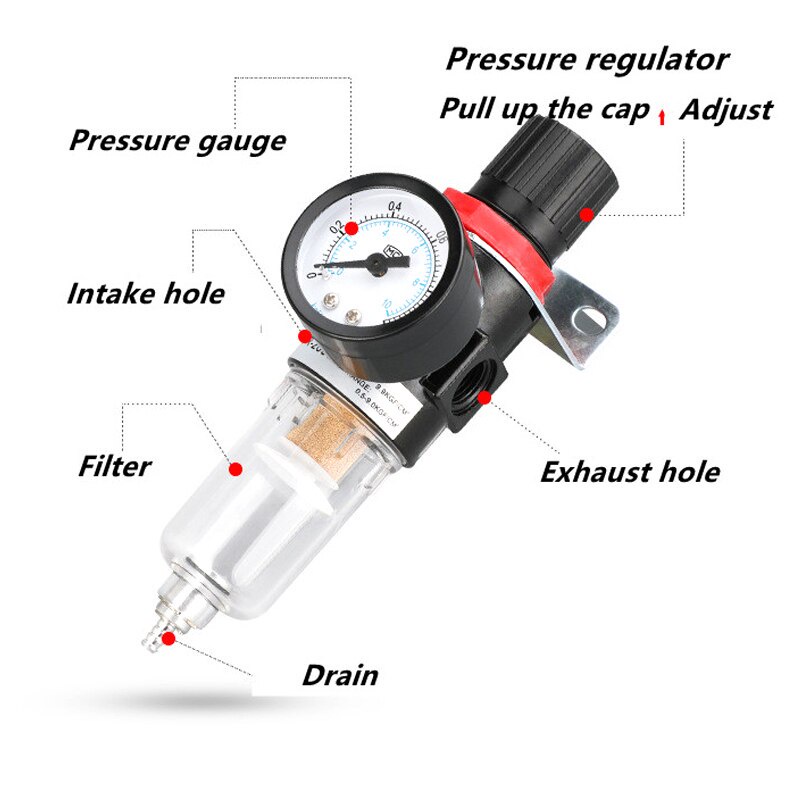 Air Filter Regulator atau Saringan Kompresor Ar2000 Afr2000 Afc2000 Plus Coupler Sm Dan Pm Drat 1/4