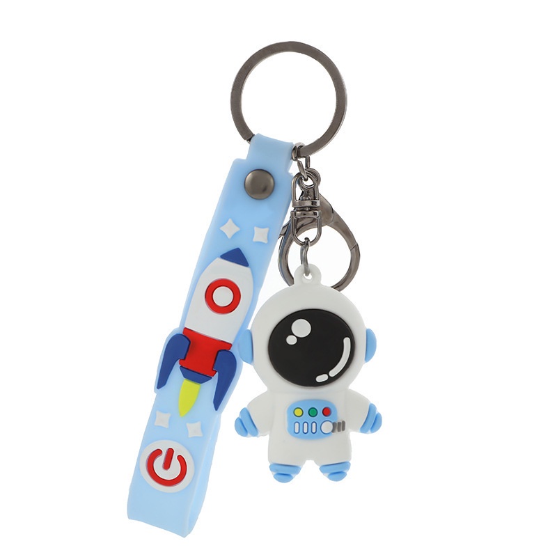 Kreatif Lucu Kartun Lembut PVC Astronot DIY Gantungan Kunci Spaceman Gantungan Kunci Mobil Pasangan Ransel Liontin Keychain Aksesoris