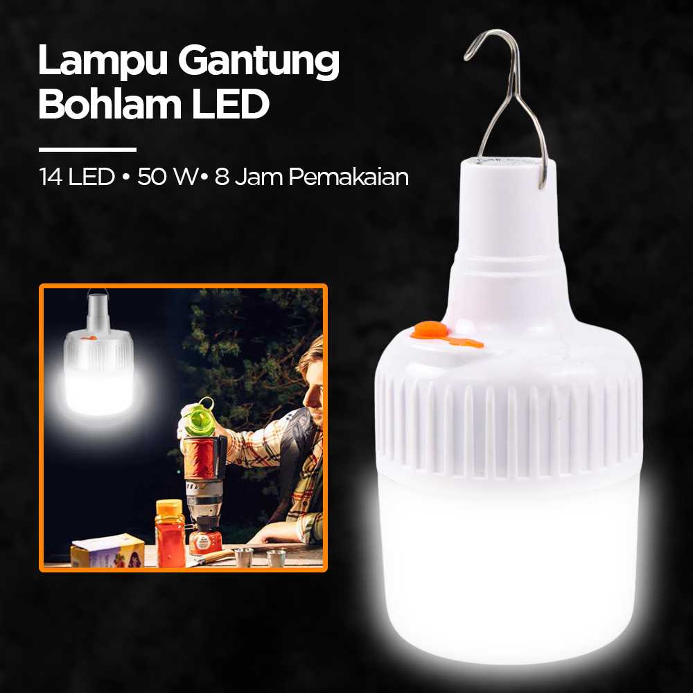 (BISA COD) FTIHSHP OOBEST Lampu LED Camping Gantung Waterproof Natural White 50W - V-50