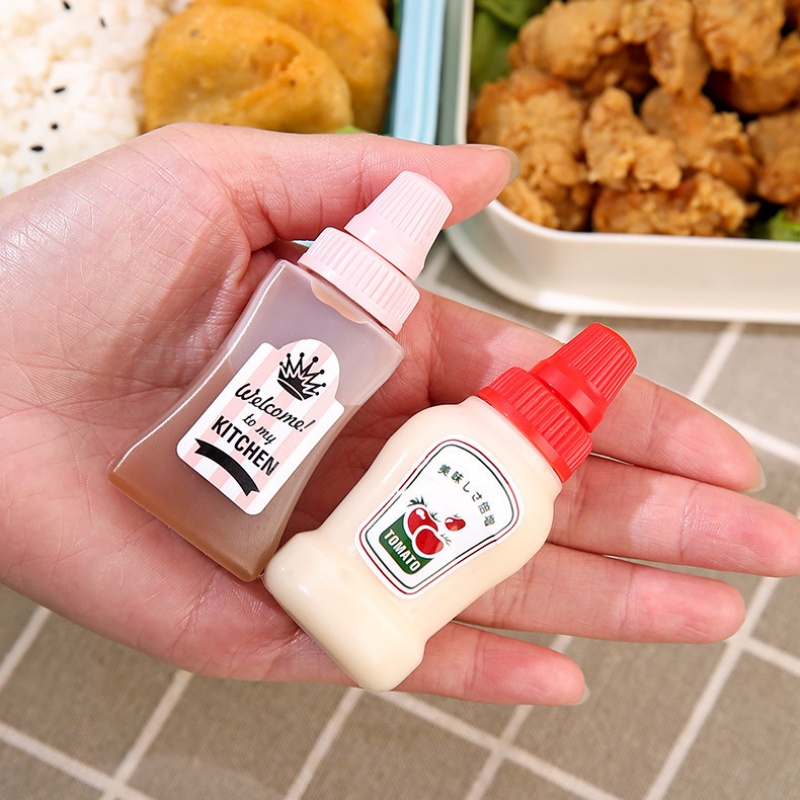 2pcs Isi Ulang Saus Preserve Dapat Digunakan Kembali Bumbu Wadah Penyimpanan Mini Memeras Botol Selai Cream Madu Cuka Dispense Jar Untuk Rumah BBQ Camping