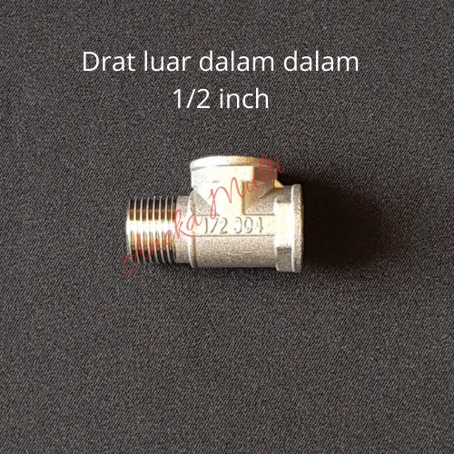 Laku Tee T Stainless Shower Pipa Fitting Drat Luar Dalam Dalam 1/2" Inch