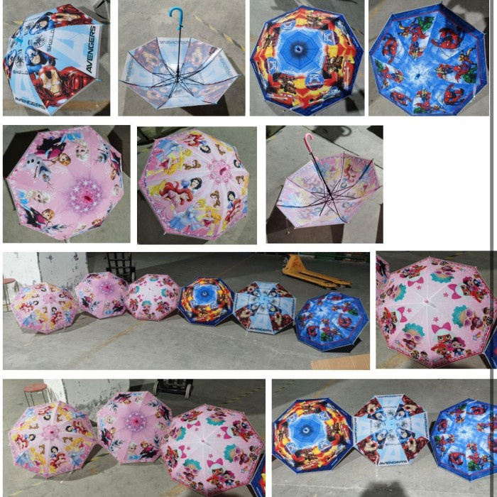 payung anak karakter hello kitty pink/little poni