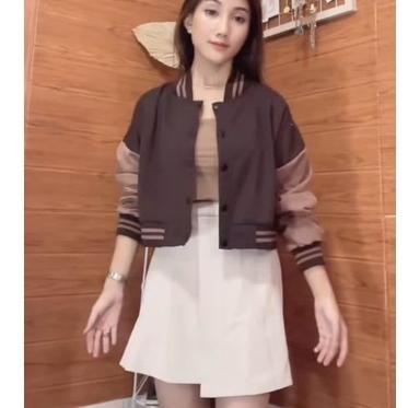 Promo |BMH|Baseball Crop jacket | jaket wanita | jaket crop