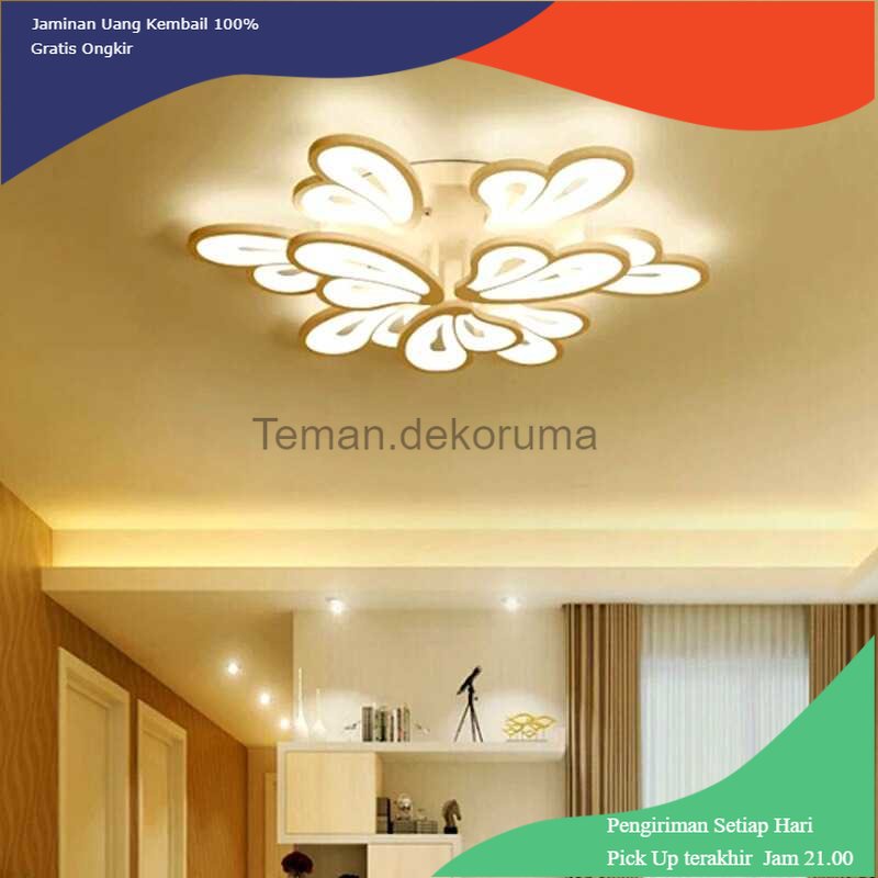 TD - LMP MINGKO Lampu LED Plafon Modern Ceiling Dimmable 72W 3 Color 12 Heart - DF8039