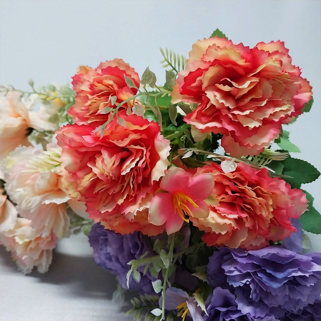 Bunga Hydrangea Hias Bunga Tangkai Buket Plastik Ornamen Pajangan Dekorasi Rumah Artificial Flower Satu7an PBP151