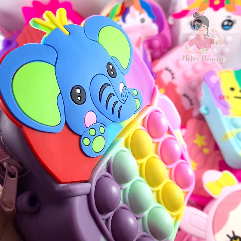 Tas Selempang Anak Pop It Gelembung Karakter Lucu Motif Kartun