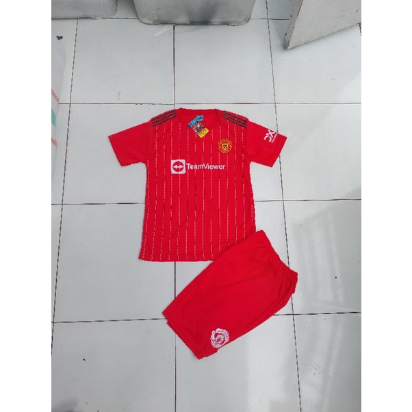 SABLON NAMA NOMER/ Setelan Baju Bola Manchester Anak Laki Laki Baju Bola Mu Terbaru 0-13 tahun