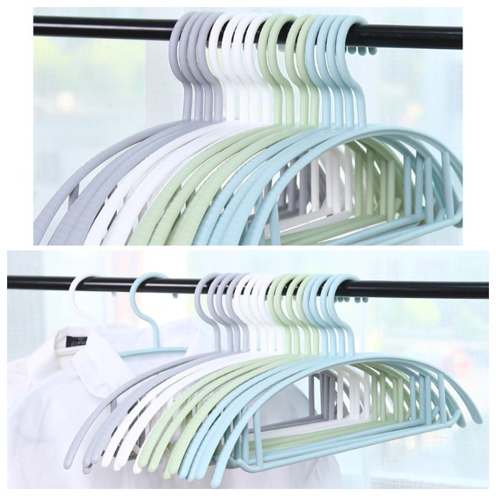 Yamata Hanger Gantungan Baju Plastik / Plastic Hanger Pakaian Laundry Anti Slip / Gantungan Pakaian Rumah Tangga Non-slip / Gantungan Busur Desain Plastik Lebar Bahu Semi-melingkar / Hook Pakaian Anti Jatuh