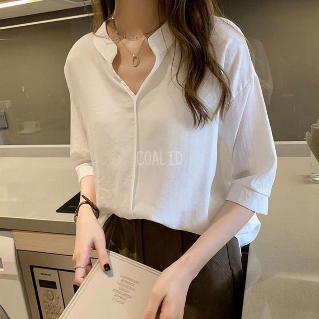 TIFFANY Casual Oversize Blouse Shirt Kemeja