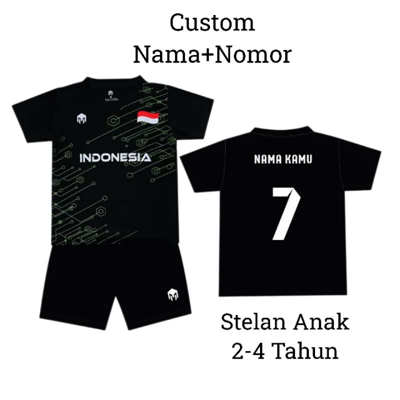 Jersey anak balita usia 2/4 tahun free nama nomor