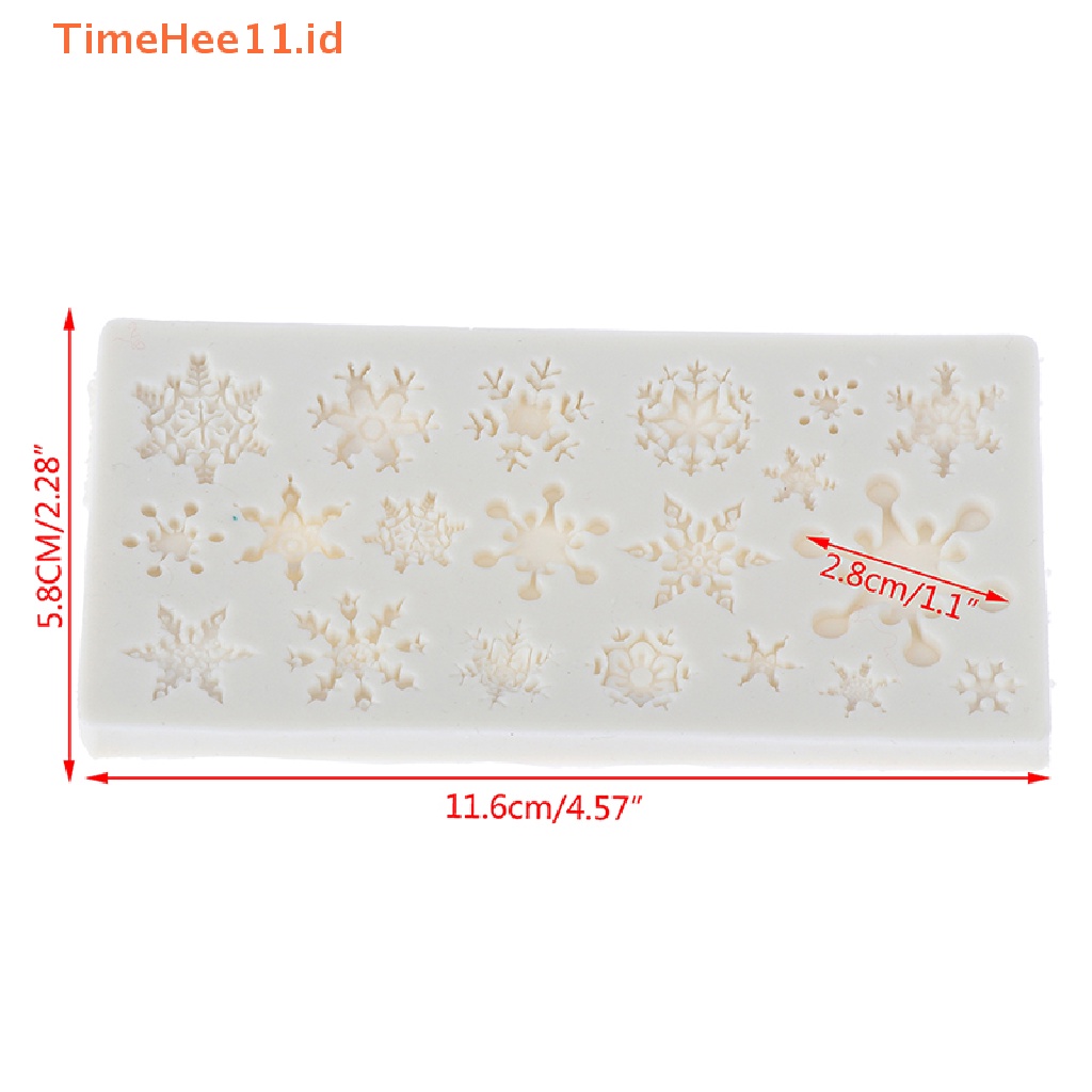 Timehee Snowflake Cetakan Kue Fondant Silikon Sabun Coklat Decorag DIY Mold ID