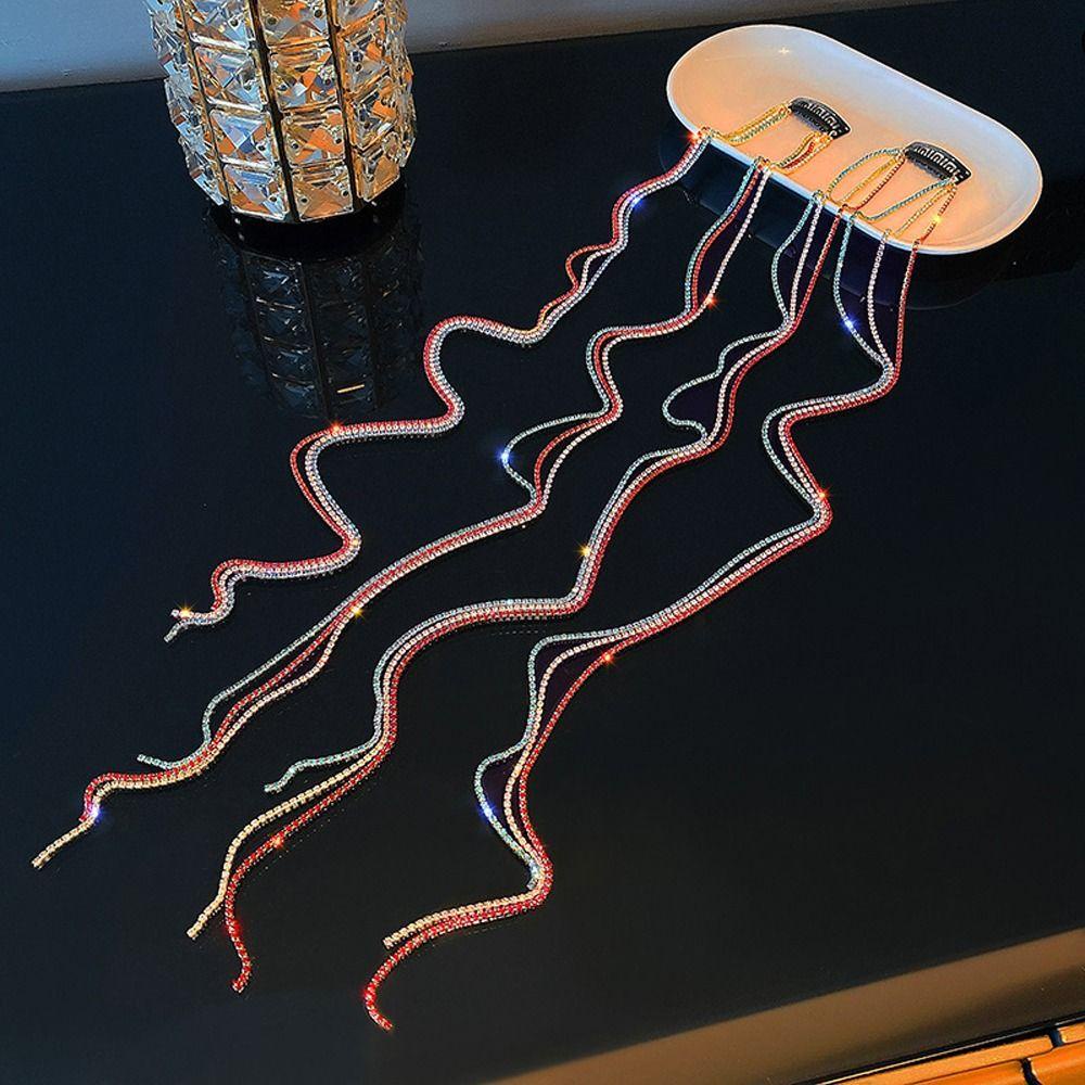 Agustinina Kristal Dikepang Jepit Rambut Elegan Stylish Rumbai Panjang Ponytail Clip Multi-layer Baru Hiasan Kepala Korea Jepit