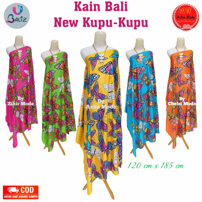Kain Kain Bali Pantai/Kain Bali Motif Kupu2 Jumbo/Kain Bali Halus & Lembut