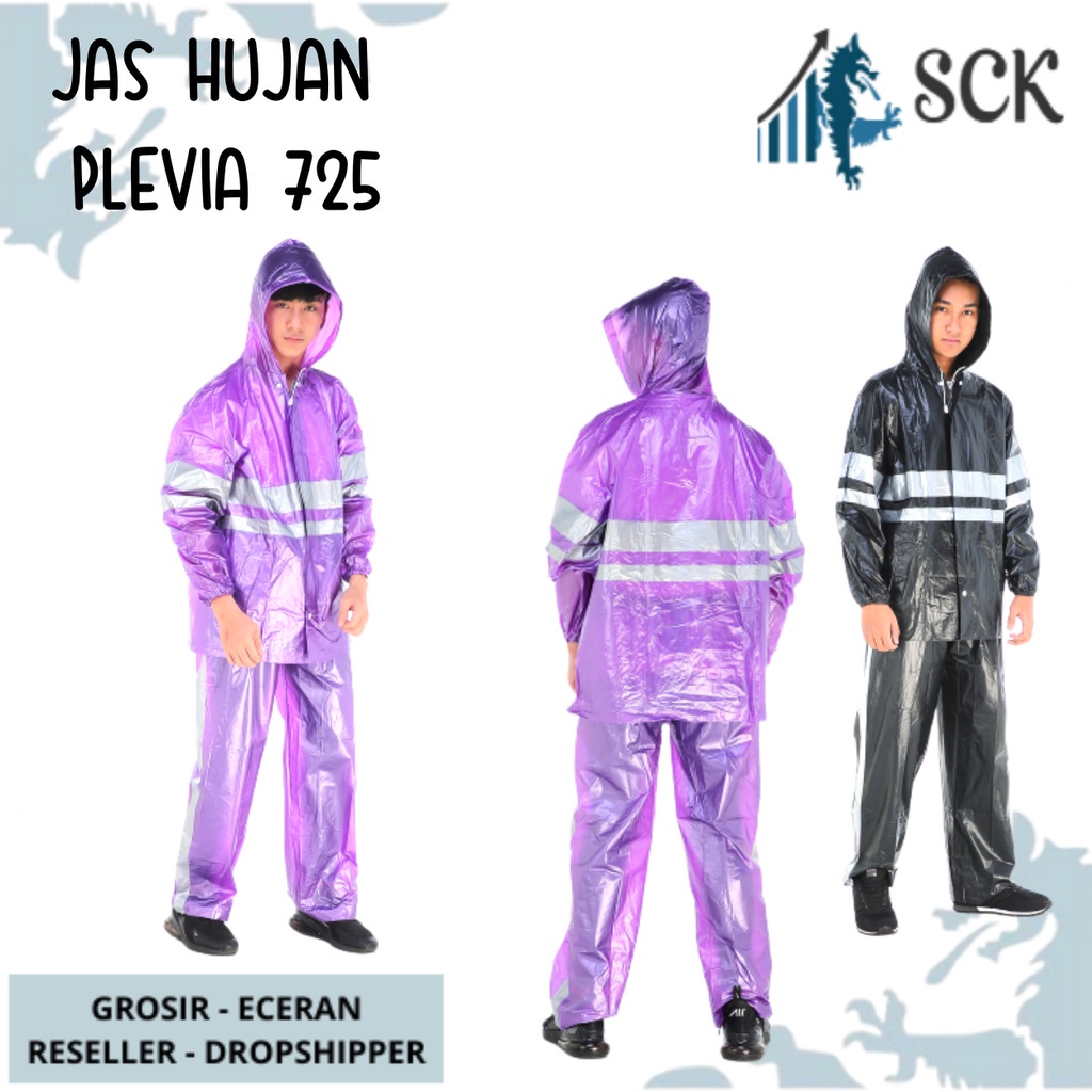 Jas Hujan PLEVIA 725 Dewasa Polos Scotlight / Setelan Mantol Baju Celana Tebal - sckmenwear GROSIR