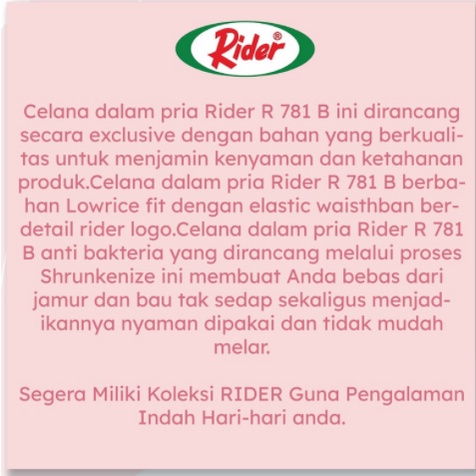 [ISI 3] CD Pria RIDER 781 Sport Brief Aneka Warna - sckmenwear GROSIR