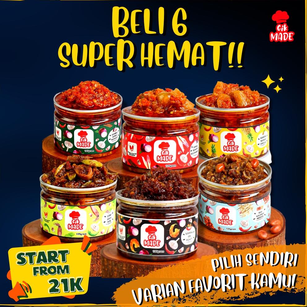

Nwm16 PAKET SUPER HEMAT ISI 6 – SAMBAL CIK MADE Terbukti