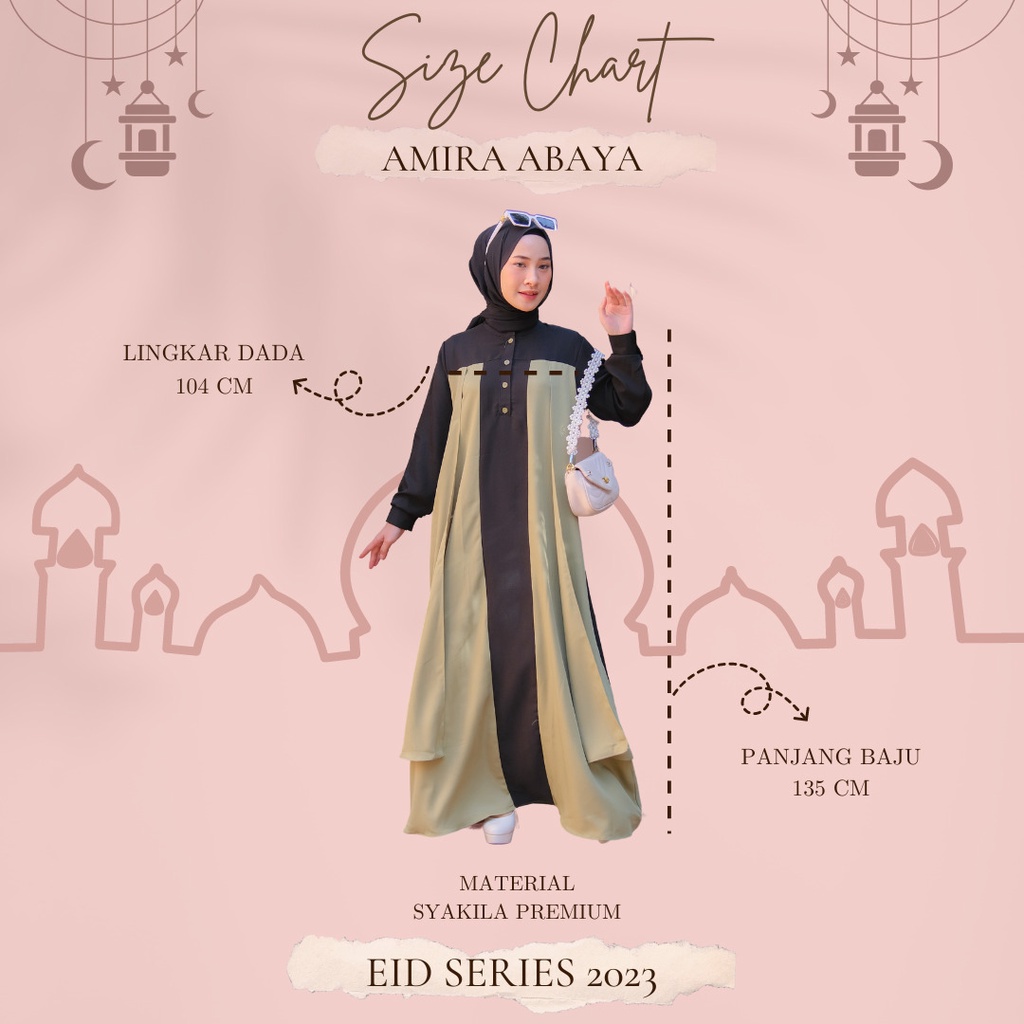 AMIRA ABAYA DRESS SHAKILA POLOS - ABAYA MAXI LEBARAN MEWAH - DRESS BUSUI