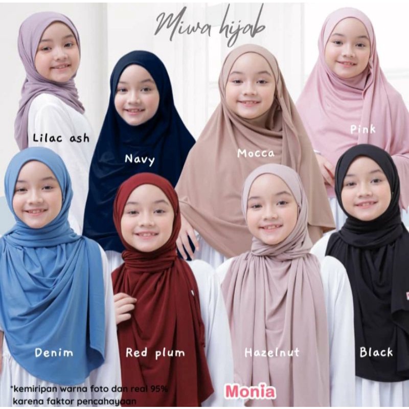 Miwa Hijab by Monia Hijab Kids size L | Pasmina Instant Anak Terbaru