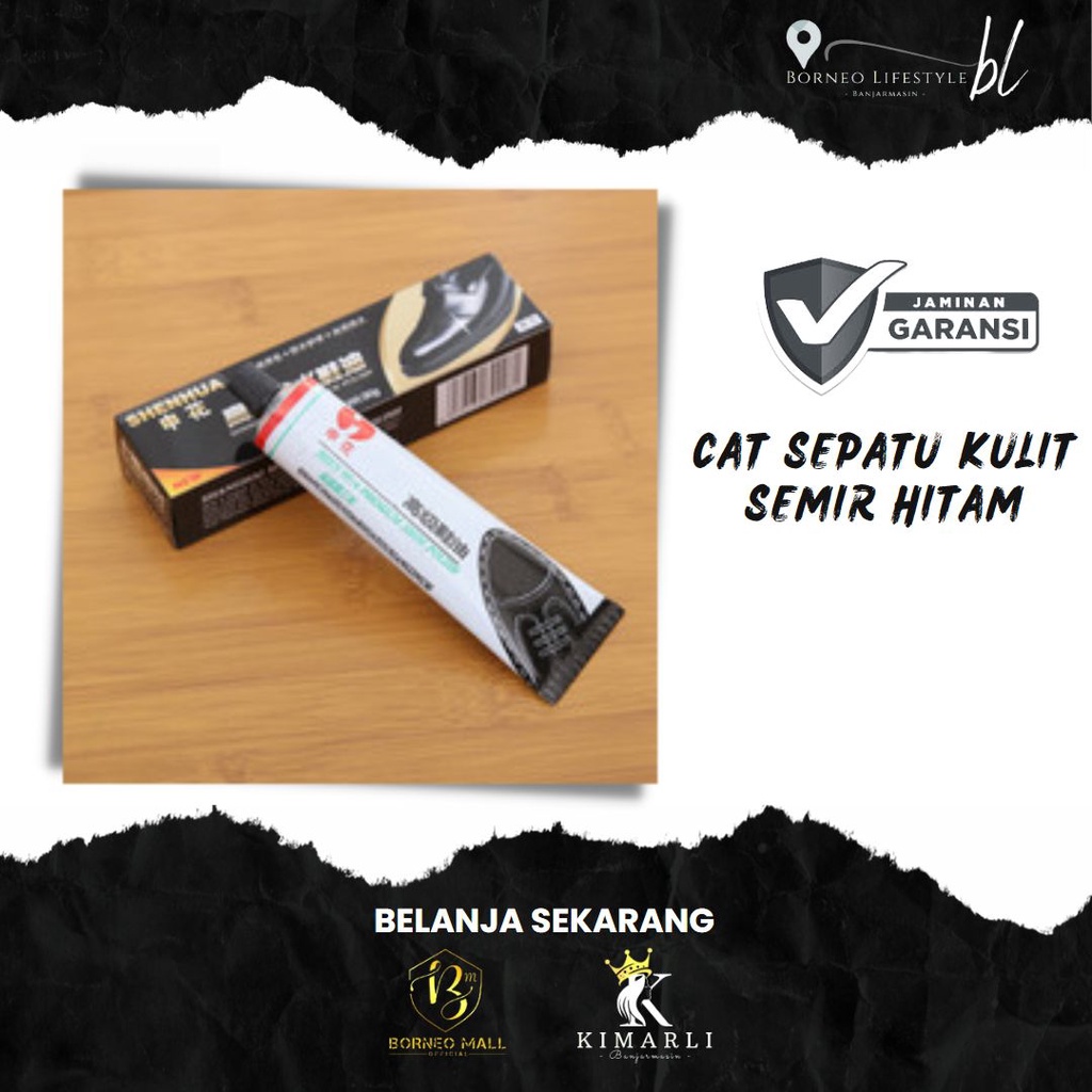BM331 // Cat Sepatu Canggih Cerah Kulit Semir Hitam By. Borneo Mall