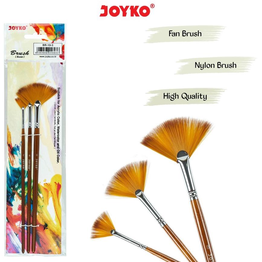 

G87 Joyko Fan Brush Set 3 pcs / Kuas Lukis Kipas Joyko BR-10-3 BIG DISKON フ