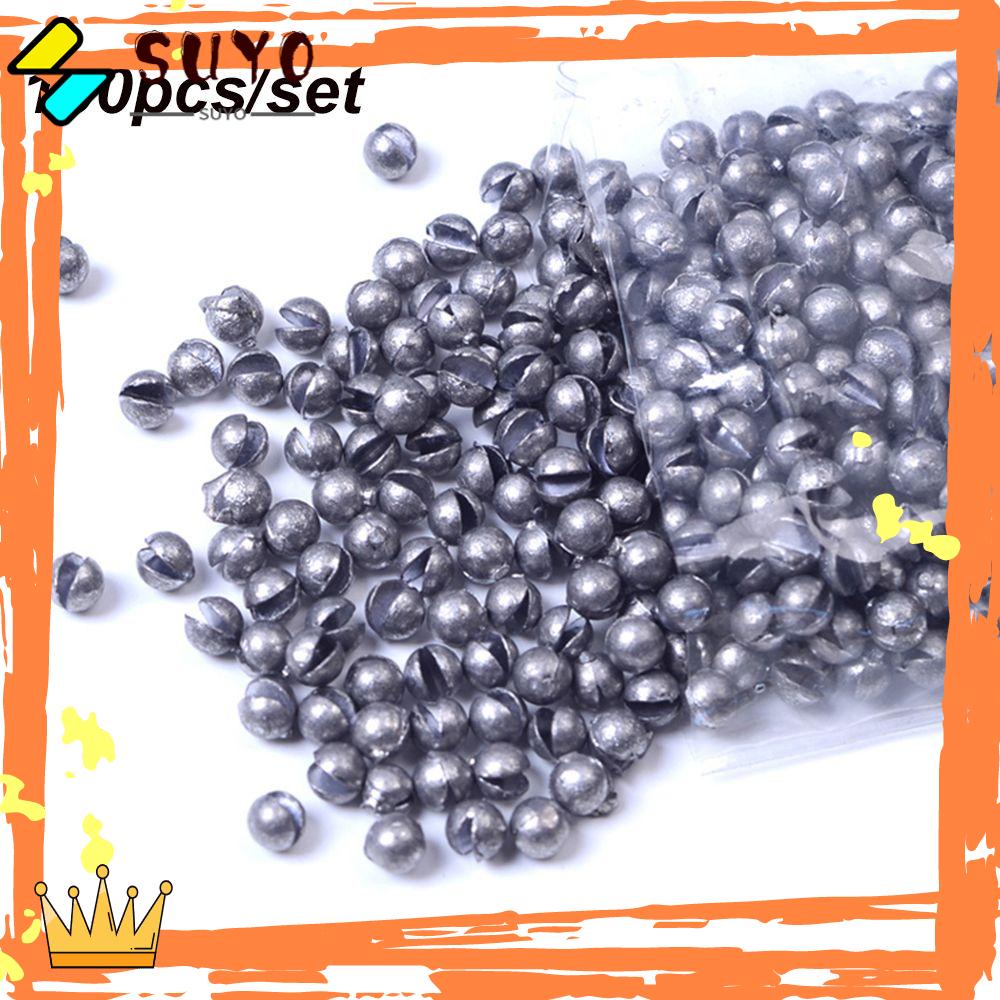 Suyo 100Pcs Konektor Pengait Pemberat Garis Pemberat Pancing Jatuh Split Weights Line Sinkers