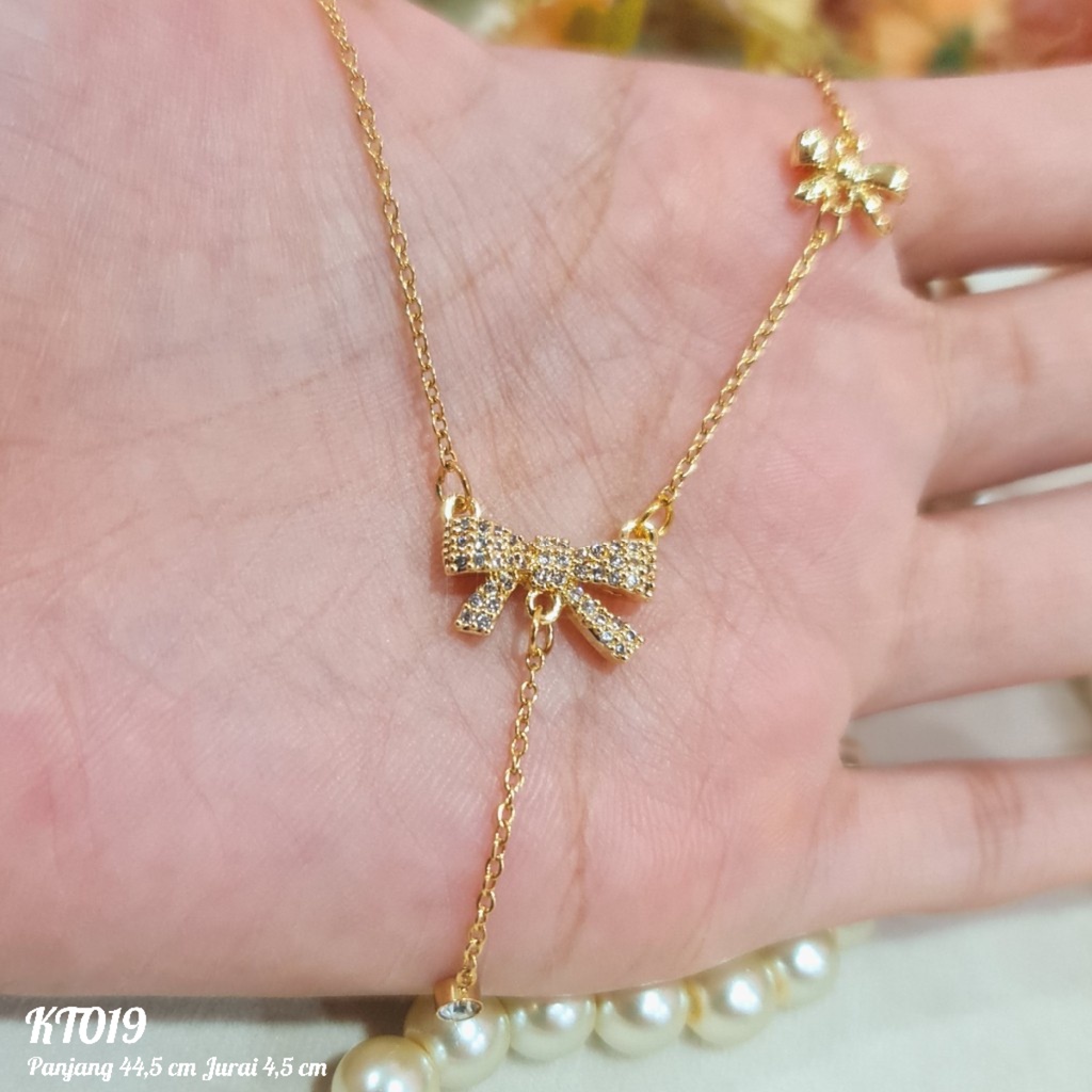 PGX Kalung Titanium Wanita Anti Karat Aksesoris Fashion Perhiasan Premium - KT019