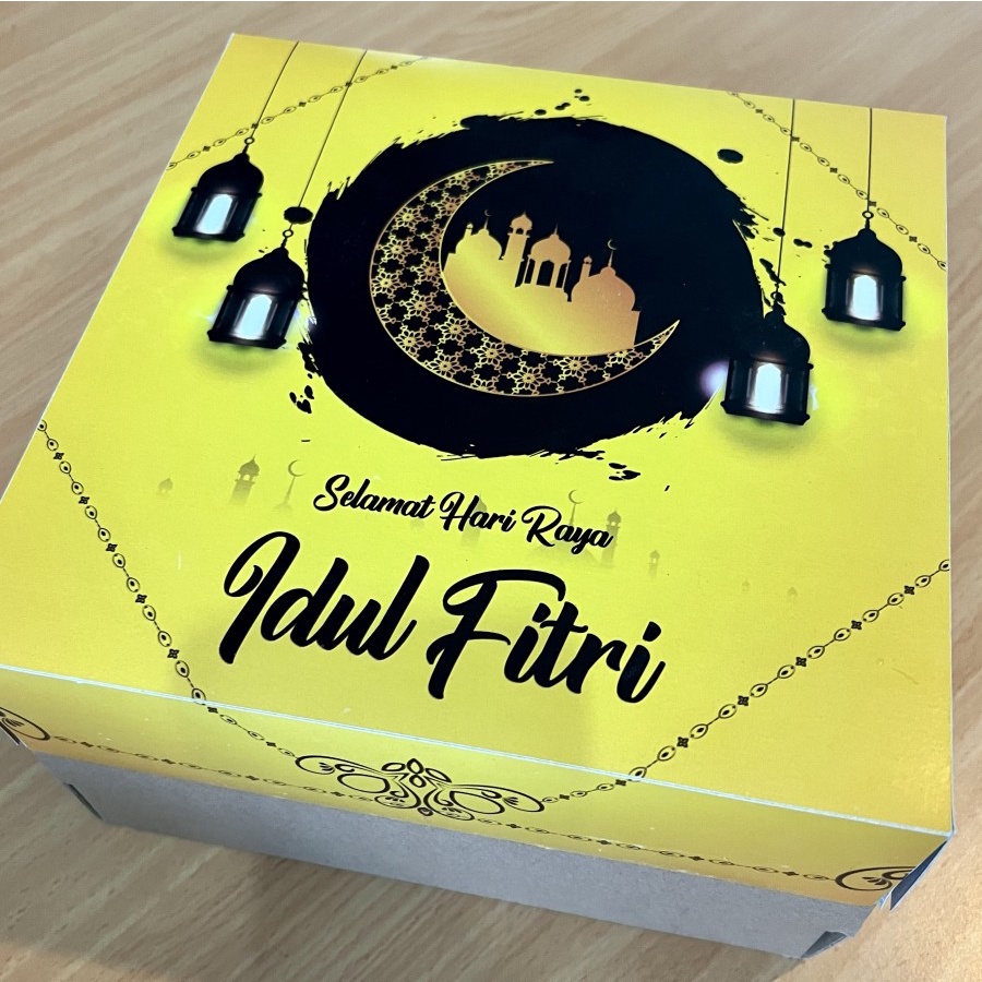 

(5 Pcs) Cake Box Kotak Kue Pudding Lebaran Bon Appetit Packaging Hampers Parsel Kado Dus 22x22 Motif Idul Fitri