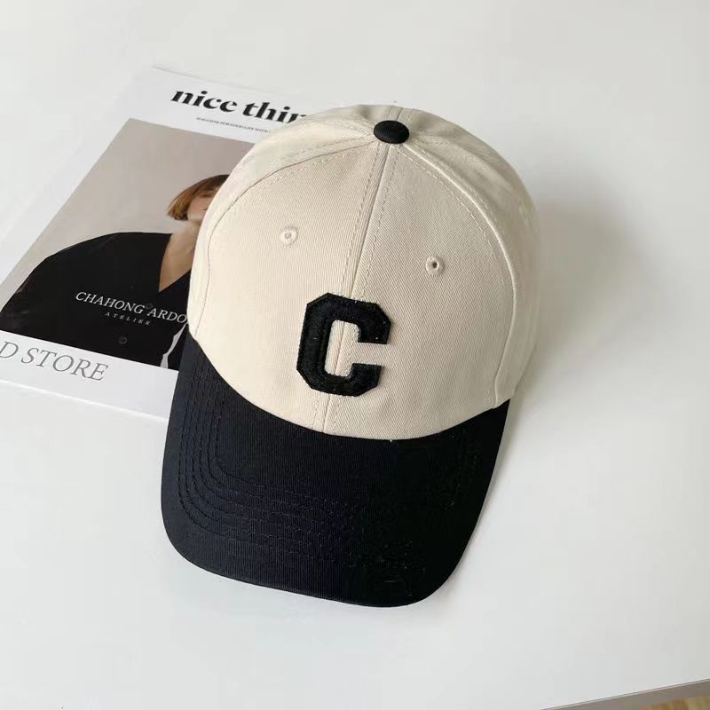 Topi baseball Kontras Warna C Topi Huruf fashion