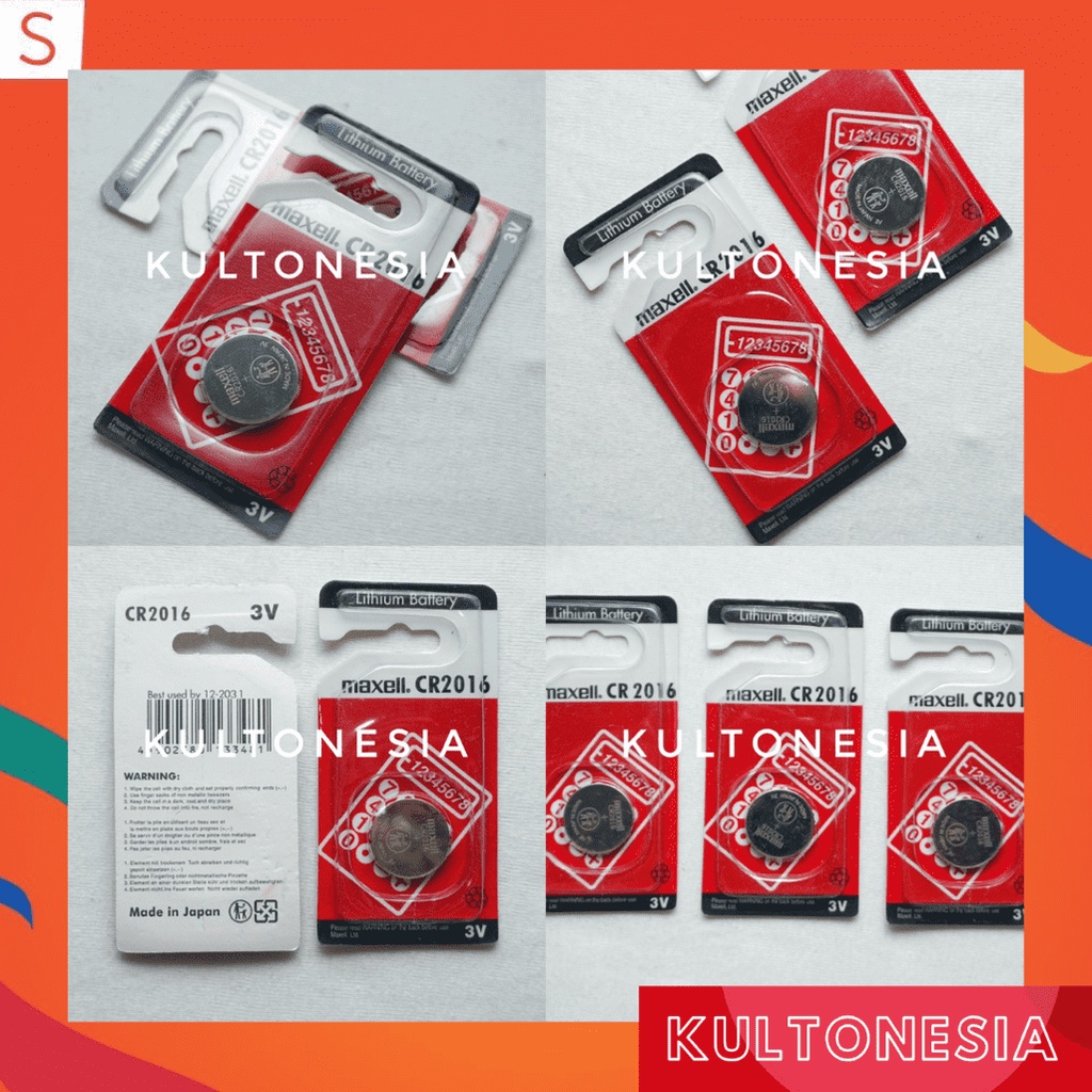 baterai MAXELL CR 2016 single pack MAXELL original battery CR2016