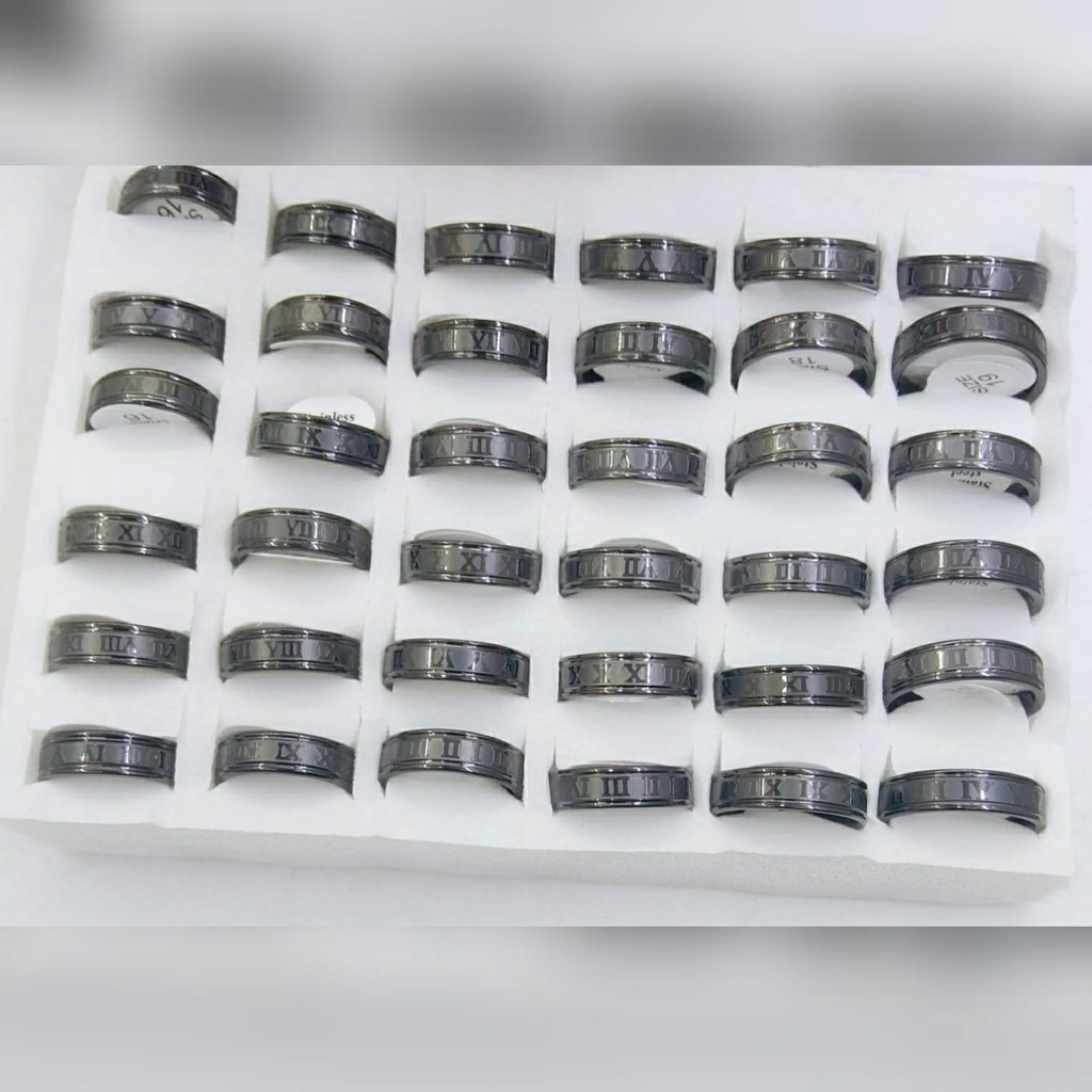 AV198 Grosir Cincin Titanium Dewasa Satu Kotak 36 Pcs