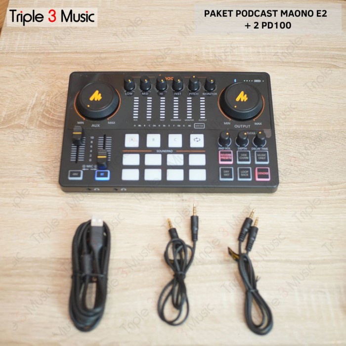 Paket Podcast 2 Orang Maono E2 With PD100 Broadcast mic