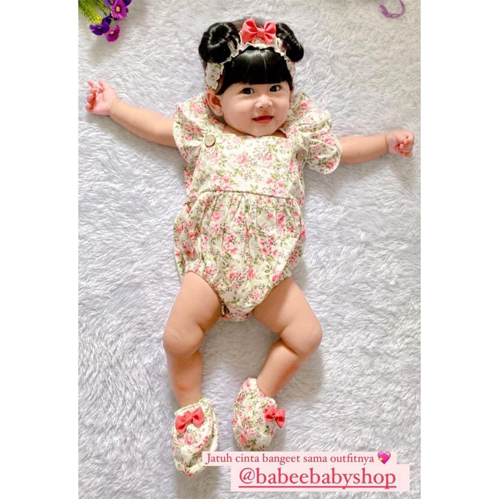 ROSELLA JUMPER SUIT jumper Bandana Sepatu Pakaian Konveksi Baju Anak Bayi Perempuan Cewek Terlaris M