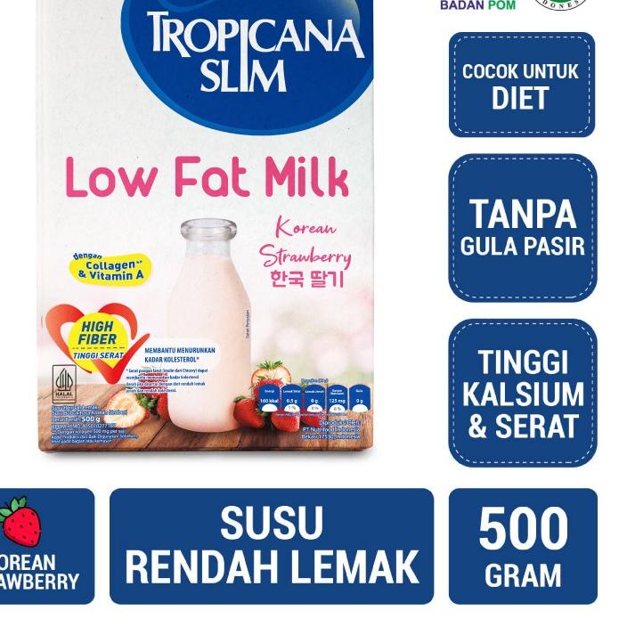 

♠ Tropicana Slim Low Fat Milk Korean Strawberry 500 gram – Susu dengan Kolagen ✯