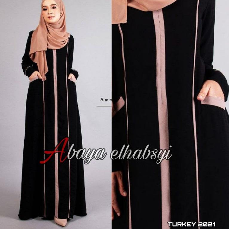 SPECIAL PRICE Exclusive Casual Abaya Hitam 2021 Abaya Atika Bahan JetBlack Lembut by elhabsyi