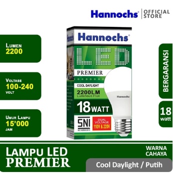 Lampu LED Hannochs Premier LED Bulb 18W Putih Garansi 1 Tahun - LED Premier Hannochs 18 Watt