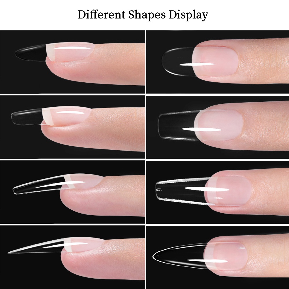[Harga Grosir] 24buah/Set Transparan Ultra-Tipis Manicure Piece Ultra-Tipis Non-marking Nail Sheet Ada Ukiran Ketangguhan Kuat Produk Kuku Patch Untuk Wanita
