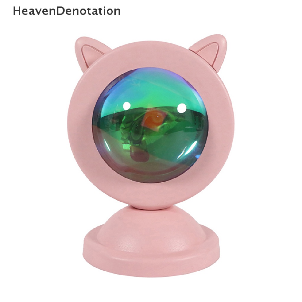 [HeavenDenotation] Mini Sunset Cahaya Suasana Ins Proyektor Foto LED Hujan Fajar Meja Lighg Dekorasi Kamar Portable USB RGB Lampu Malam HDV