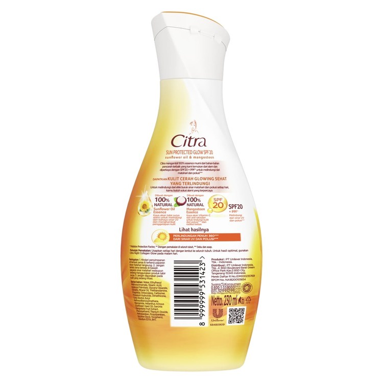 Citra Hand and Body Lotion Sun Protected Glow SPF20 210ml Twinpack