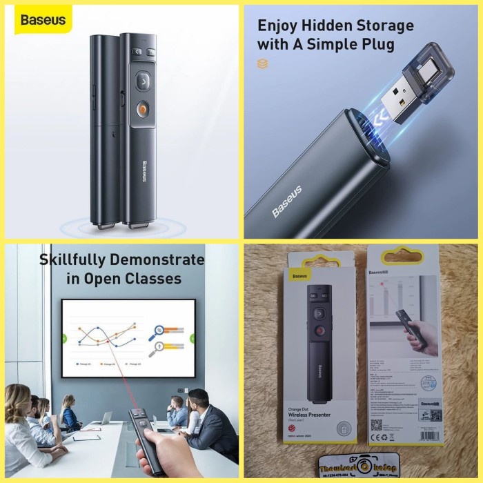 

[[JNT COD]] Baseus Laser Pointer Orange Dot Wireless Presenter Red Presentasi ACFY