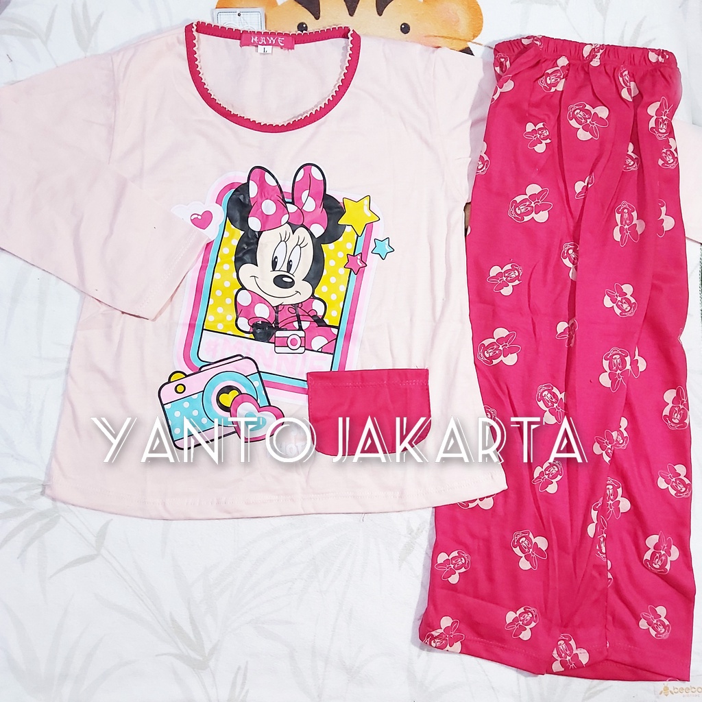 BAJU TIDUR ANAK PEREMPUAN MINNIE LENGAN PANJANG