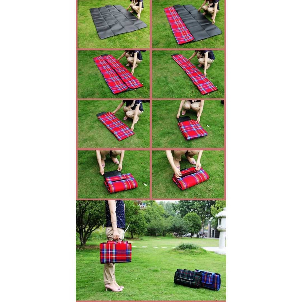 Tikar Matras Camping Lipat Anti Air Waterproof Picnic Blanket 1.5x2 m