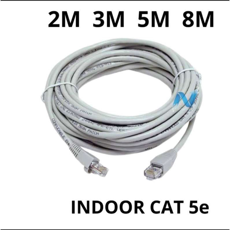 KABEL LAN CUSTOM ECER METERAN 0.5M 1M 1.5M 2M 3M 5M 8M CAT 5E / KABEL UTP BERKUALITAS SUDAH TERMASUK KONEKTOR